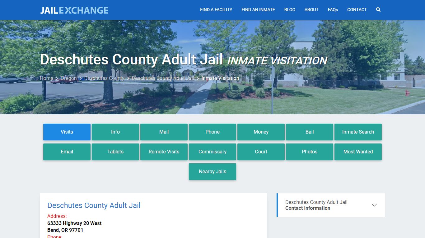 Inmate Visitation - Deschutes County Adult Jail, OR - Jail Exchange